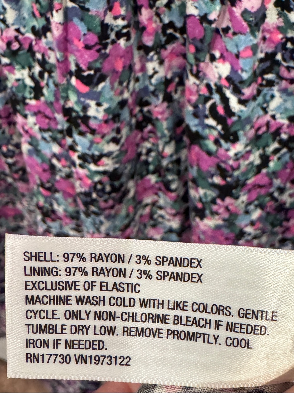 Ava & Viv Women’s Lavender Black Floral Long Sleeve V Neck Dress Size 1X NWT - Picture 10 of 10